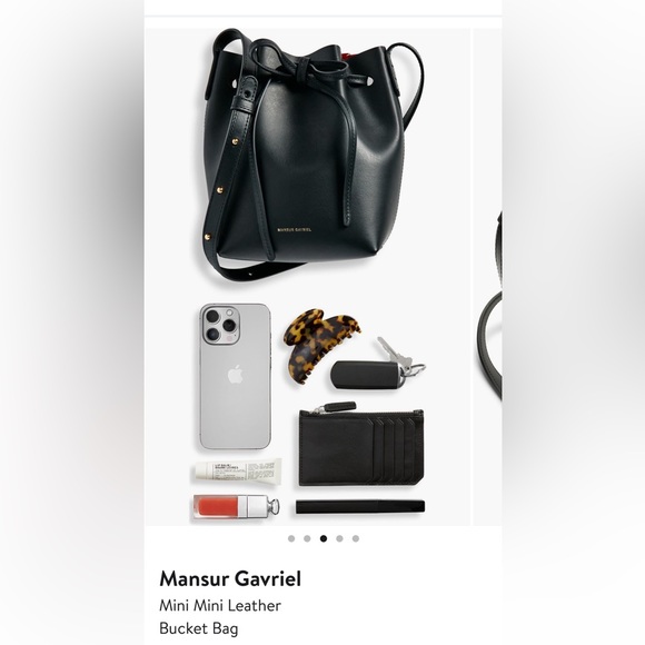 Authentic Mansur Gavriel Mini Bucket Bag Black - Picture 3 of 5